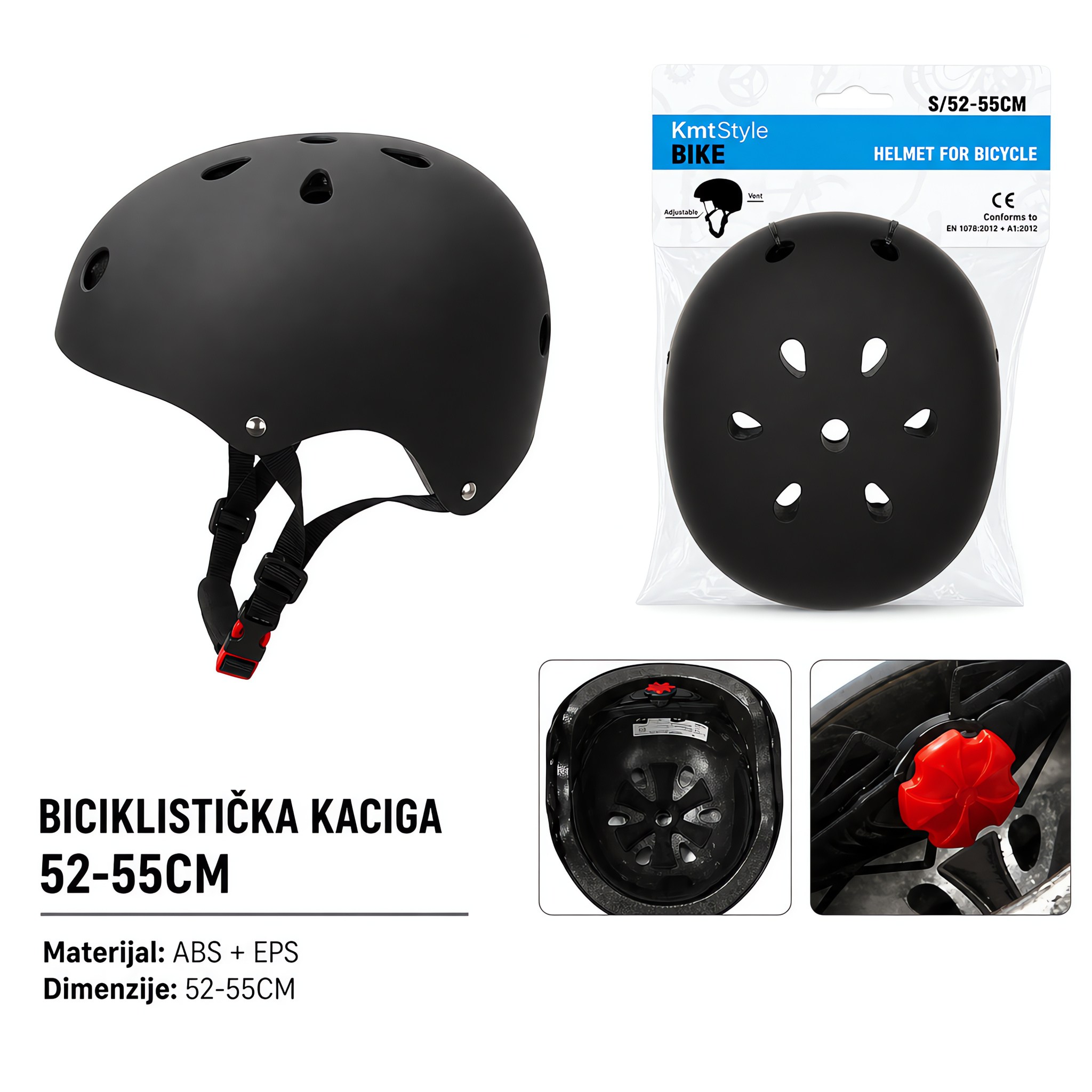 KMT Biciklistička kaciga crna 2008880