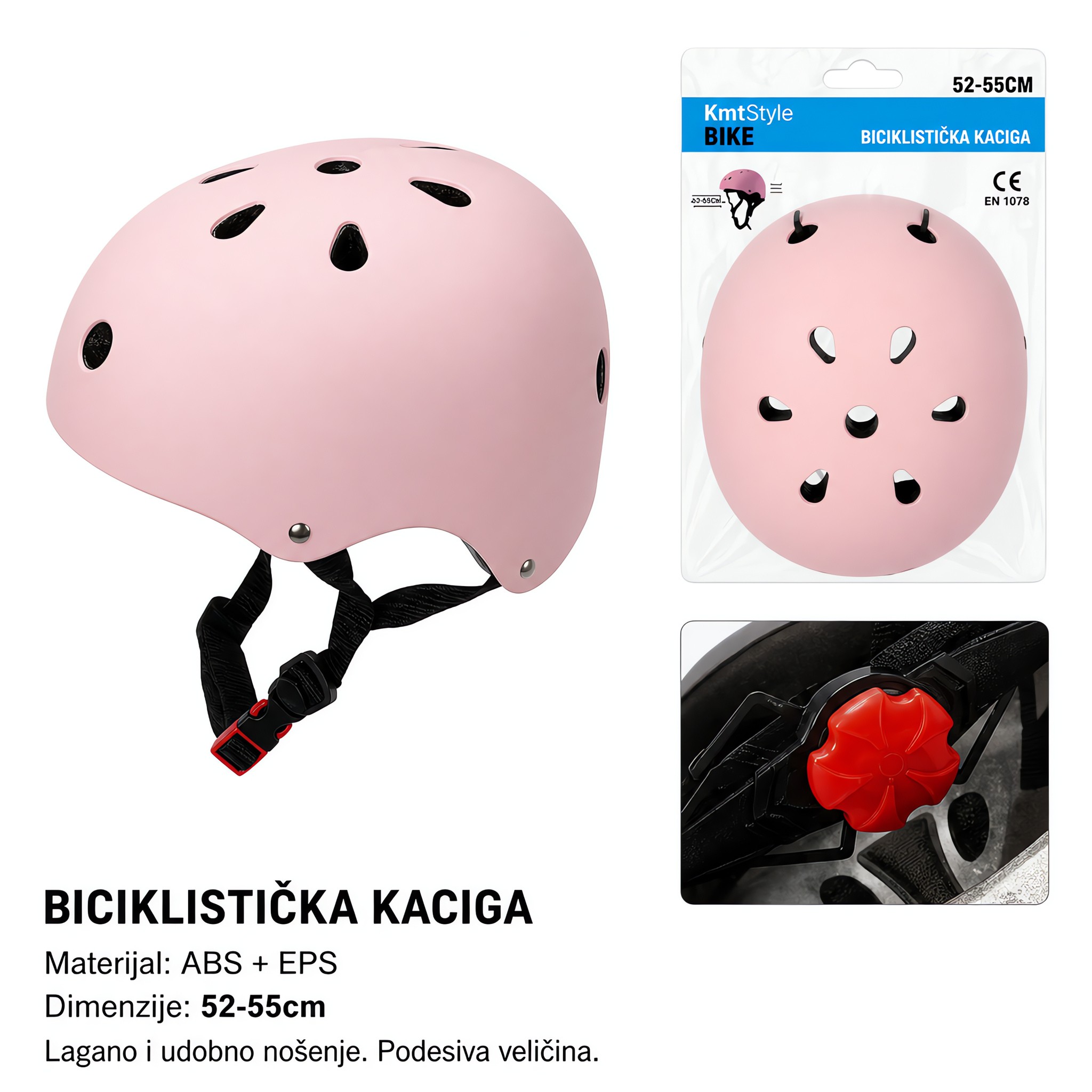 KMT Biciklistička kaciga roze 2008882