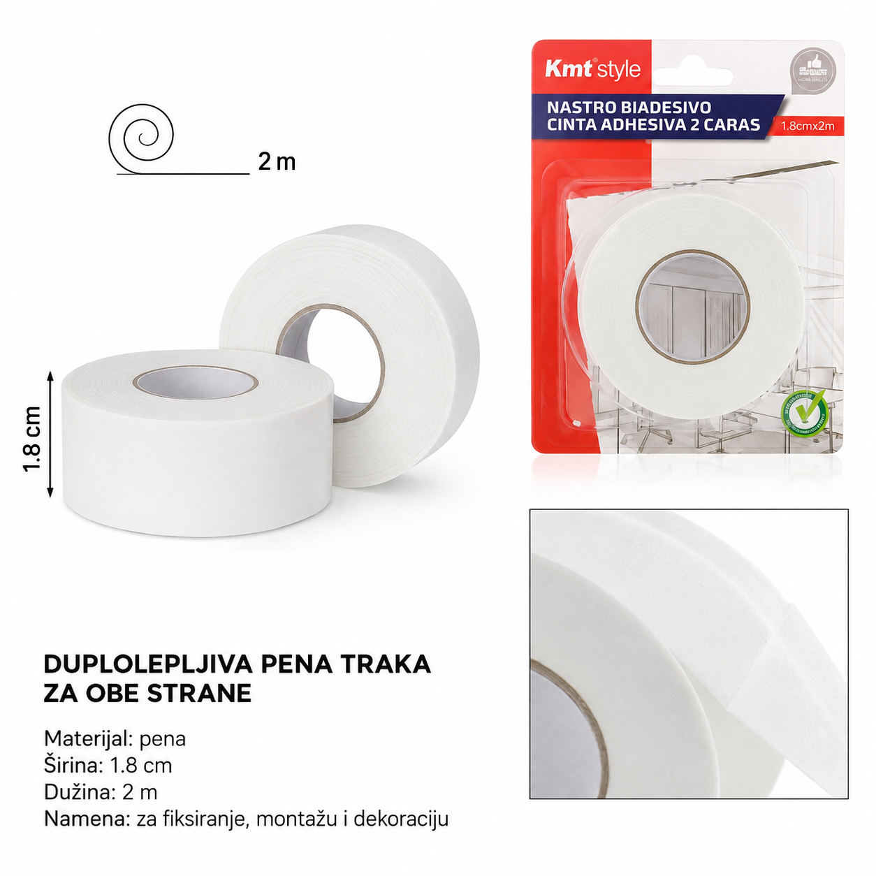 KMT Sunđerasti dvostrani lepak 2208190