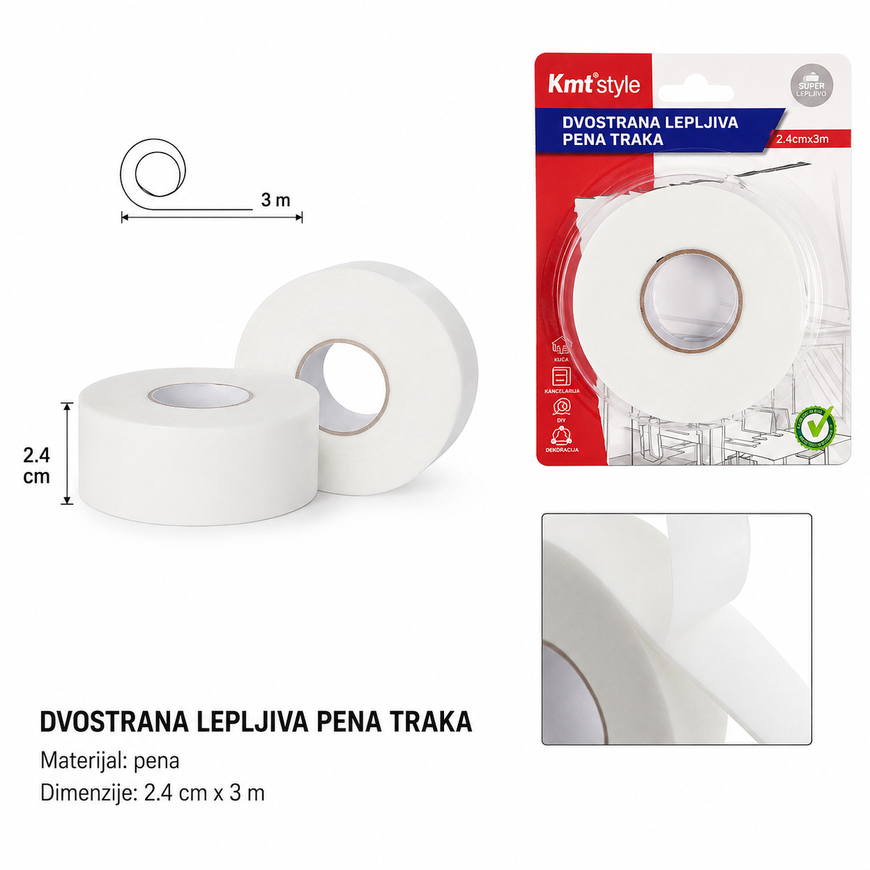 KMT Sunđerasti dvostrani lepak 2208191