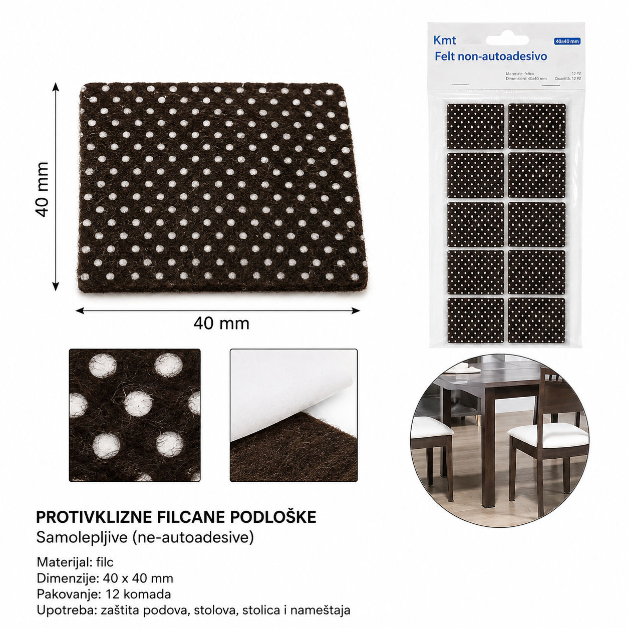 KMT Kvadratna sa gelom protiv klizanja 2208228