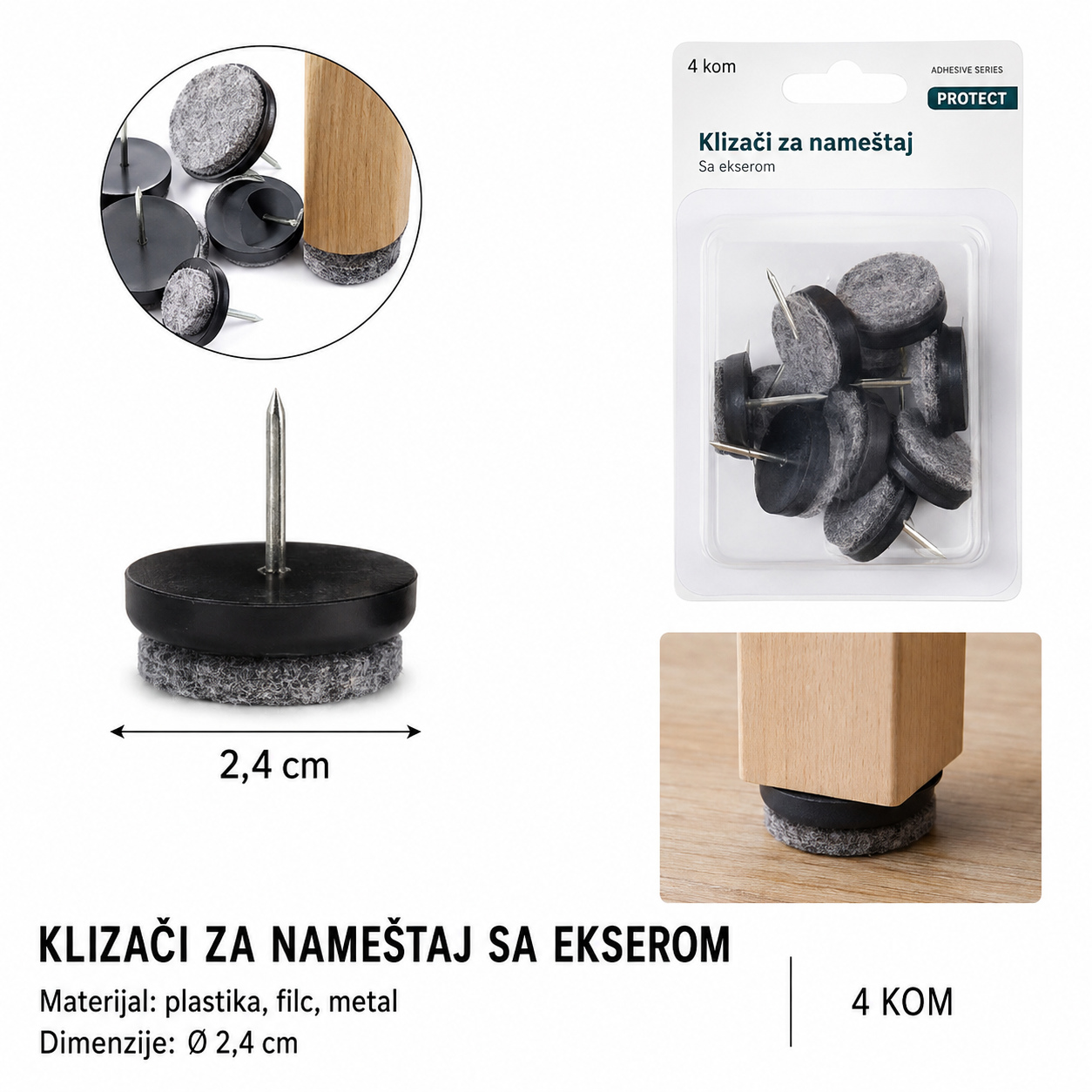 KMT Injekcioni plastični čavli za filc 2208231