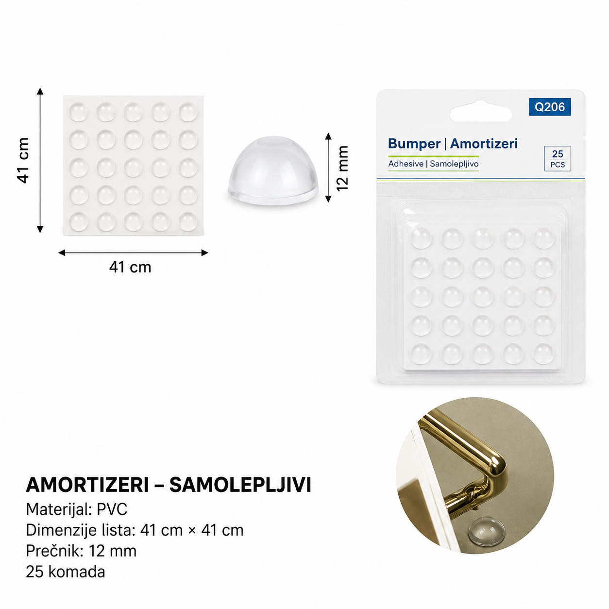 KMT Prozirni amortizer, okrugli 2208235