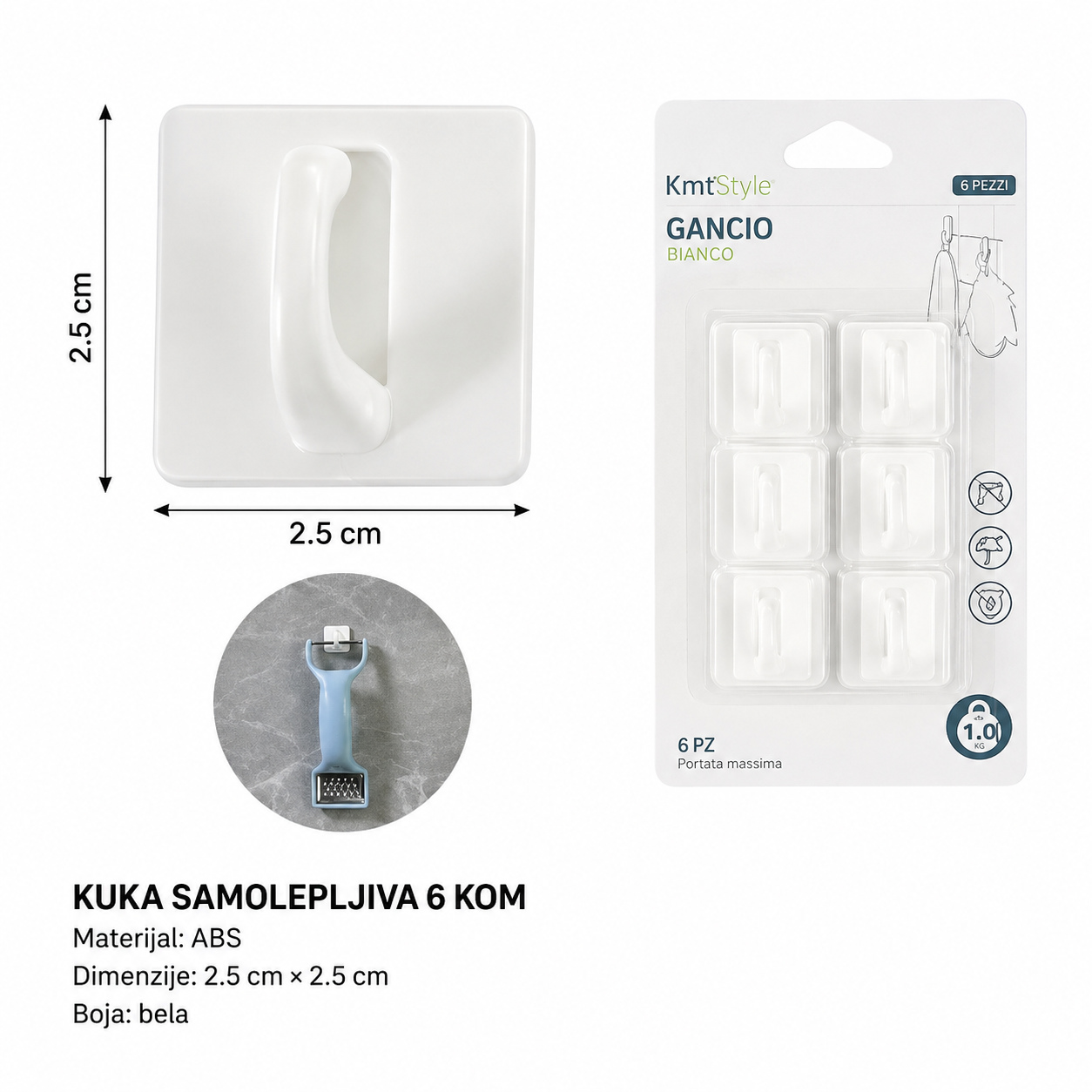 KMT Plastični lepljivi kuka za liniju 2208367