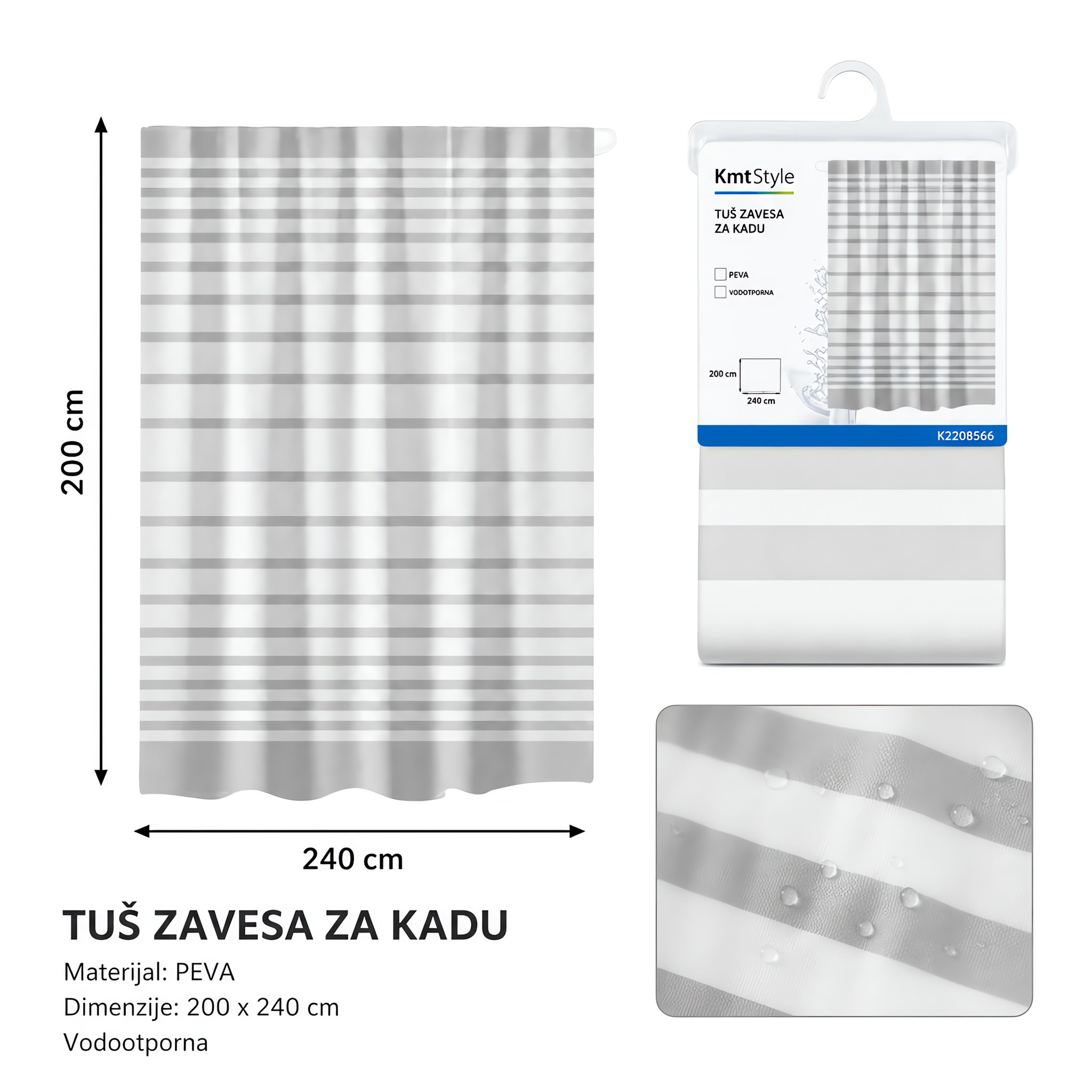 KMT EVA štampana zavesa za tuširanje (Ksiaoiu) 2208566