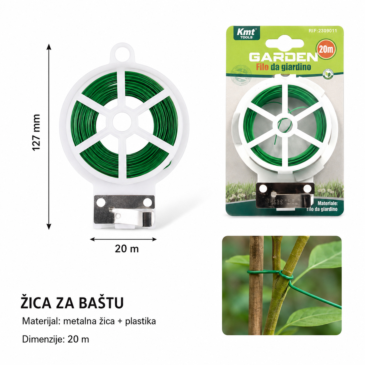 KMT Žica za baštenske vezice zelena 2309011