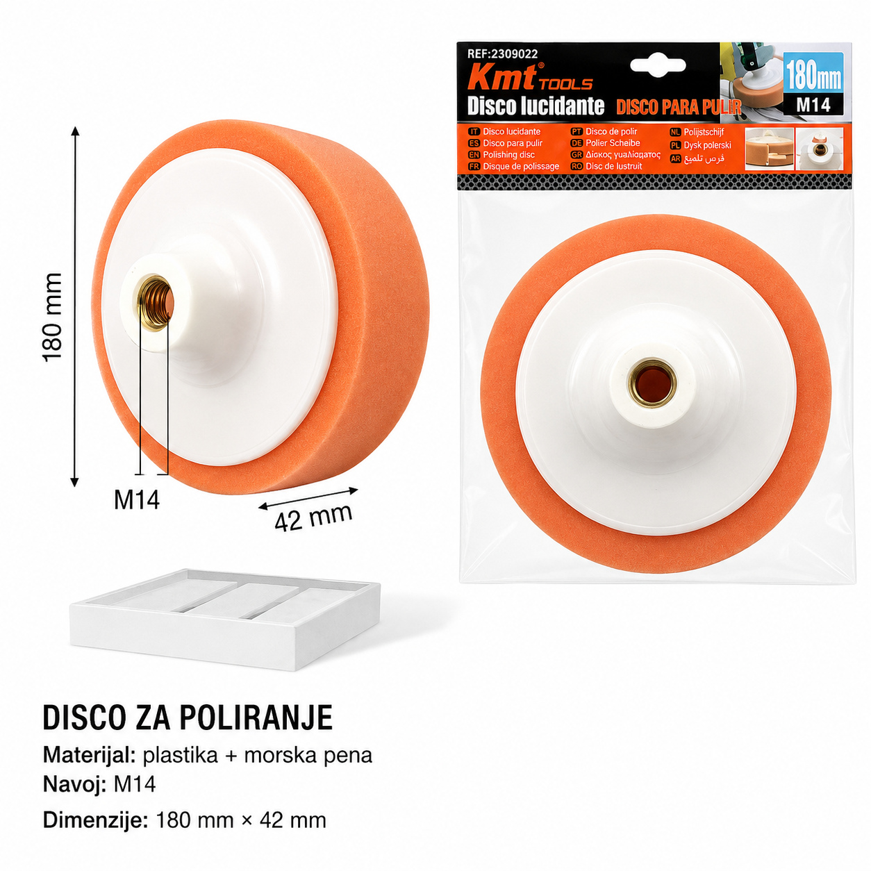 KMT Beli poklopac narandžasti sunđerasti tanjir 2309022