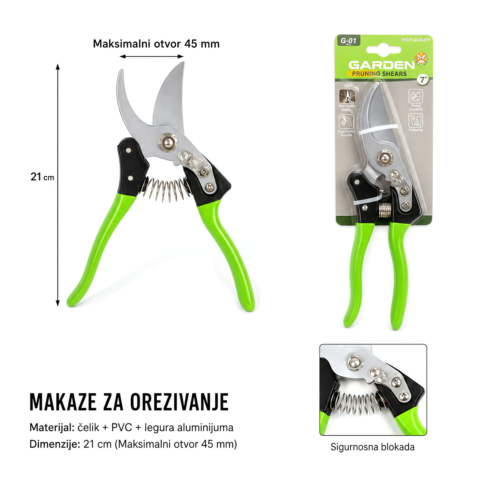 KMT Makaze za orezivanje sa aluminijumskom plastificiranom drškom 2315013