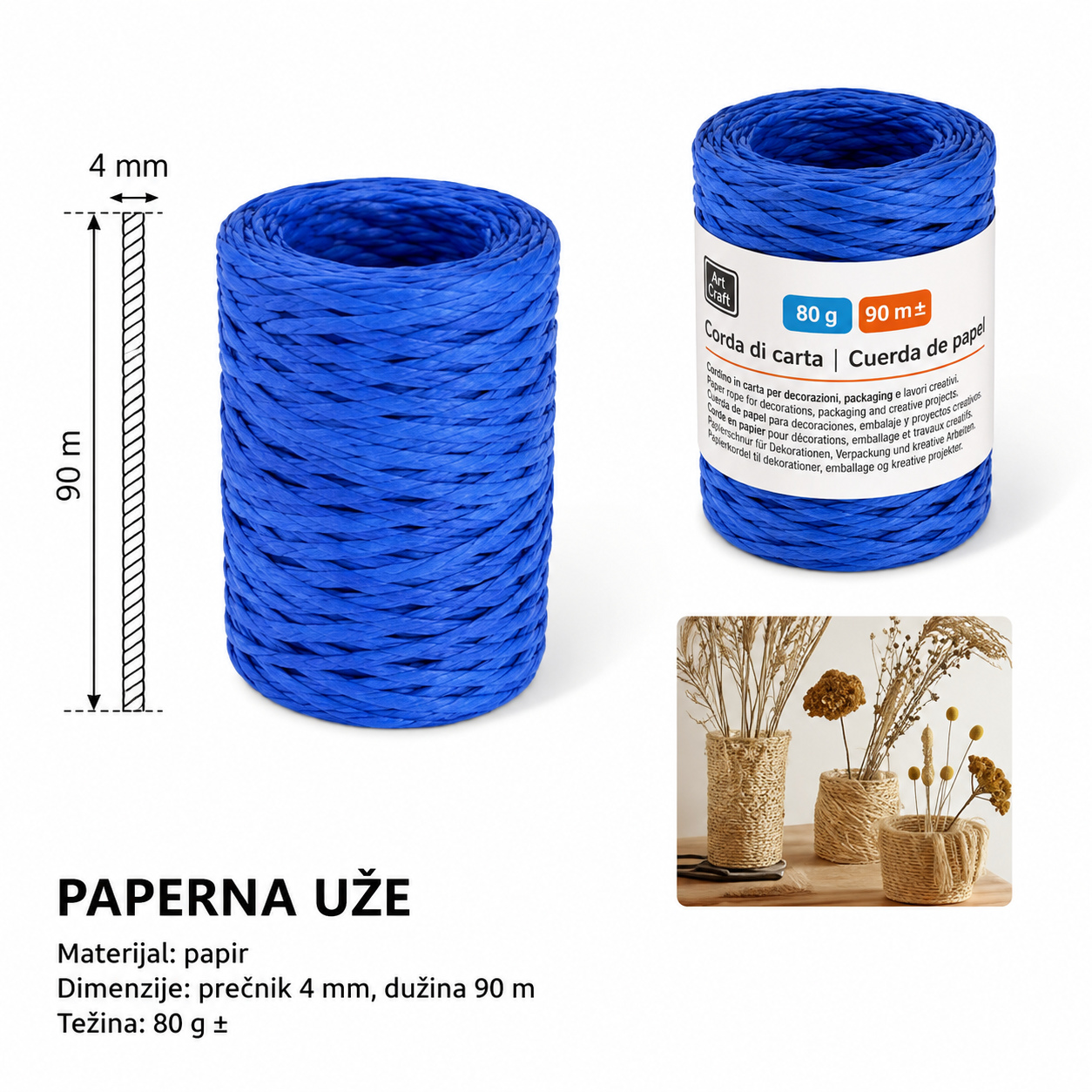 KMT Papirni kanap u valjku 80 g, kraljevsko plavi 2315028
