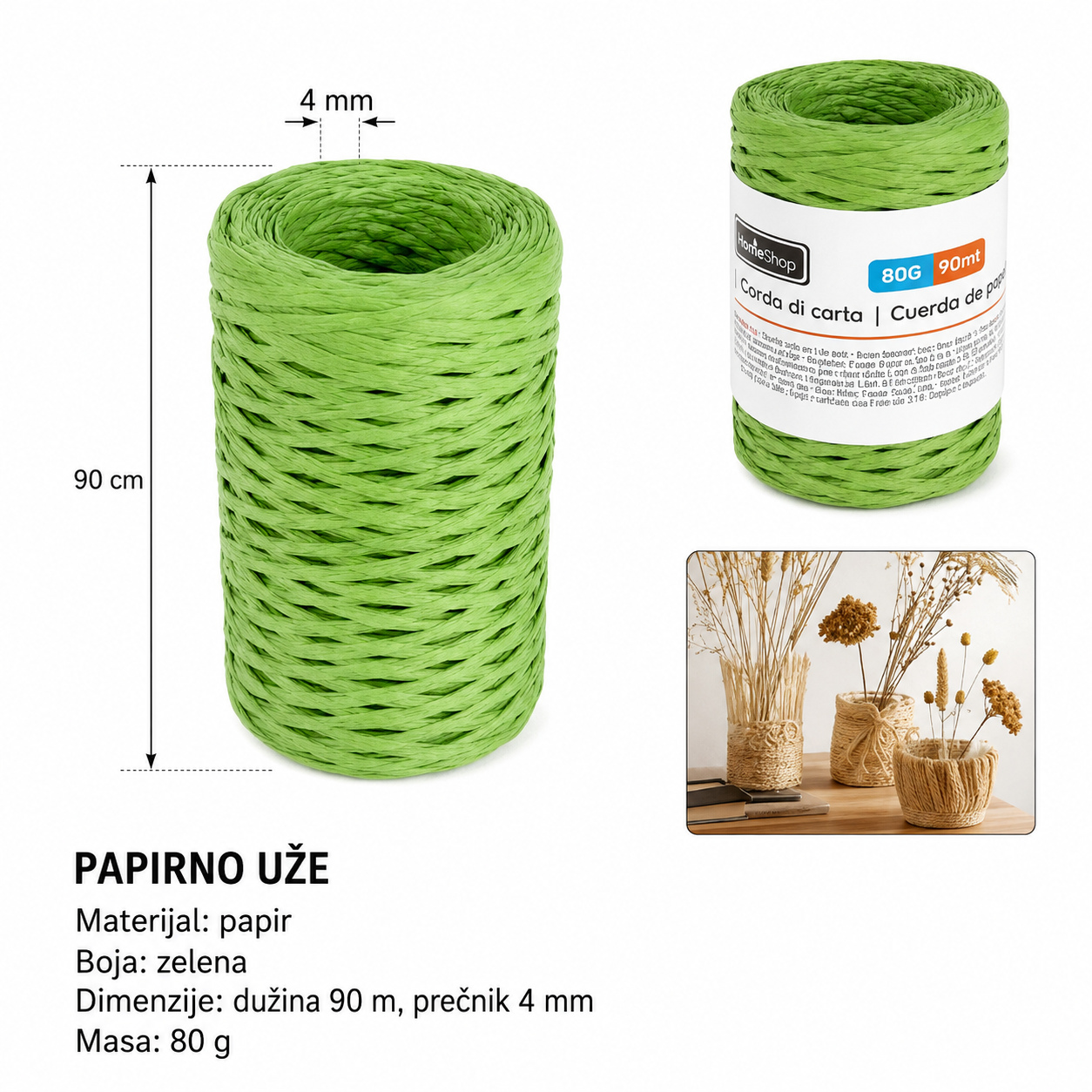 KMT Papirni kanap u valjku 80 g, zeleni 2315032