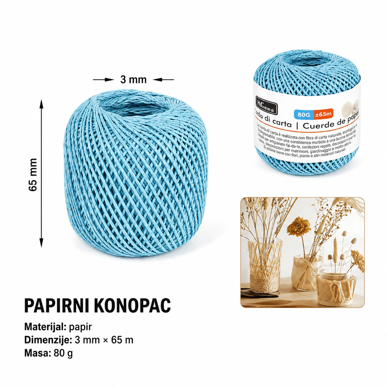 KMT papirna kugla od zlatnih vlakana 80g tirkizna 2315036