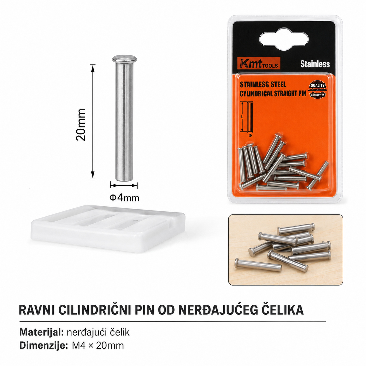 KMT Nerđajući krstasti mašinski vijak sa poluokruglom glavom M4×20 mm 2315183