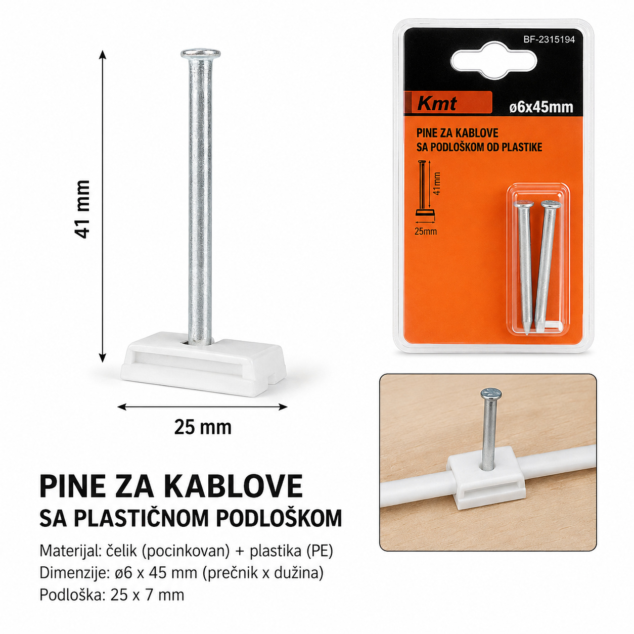 KMT Vijak od nerđajućeg čelika sa krstastom poluokruglom glavom 2315194
