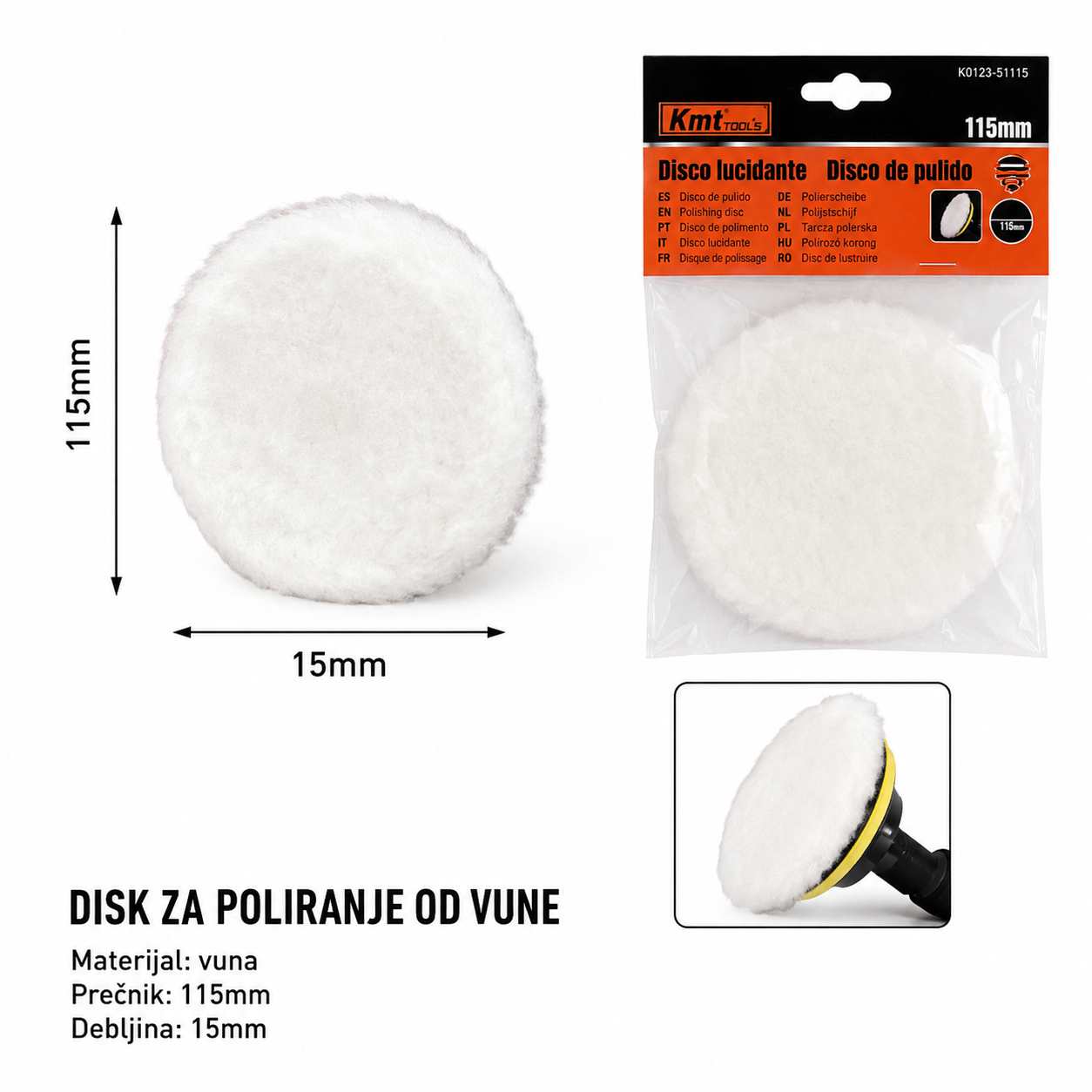 KMT Disk za poliranje od vune 2318472