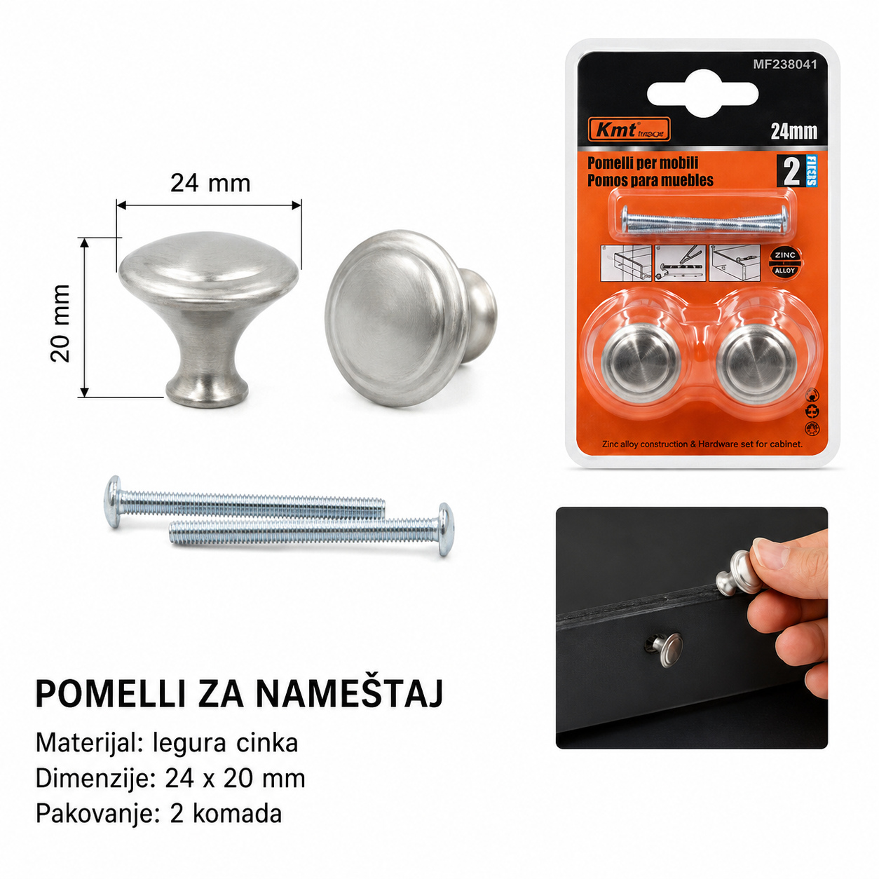 KMT Drška od legure cinka 2382041