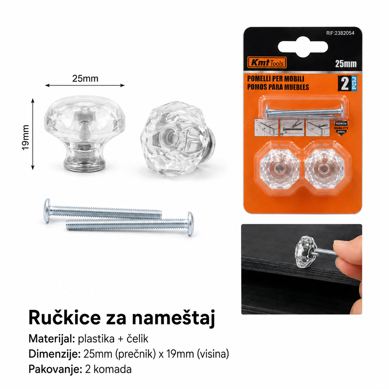 KMT Akrilna ručka sa ravnom glavom 2382054