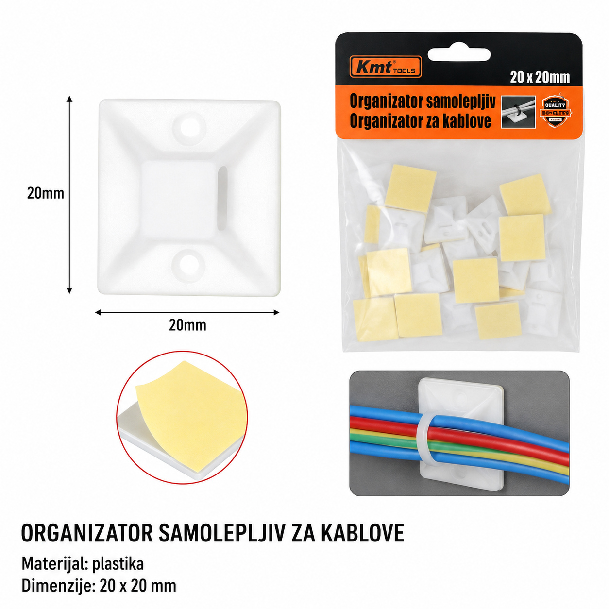 KMT Zidna nalepnica za upravljanje kablovima 2382139