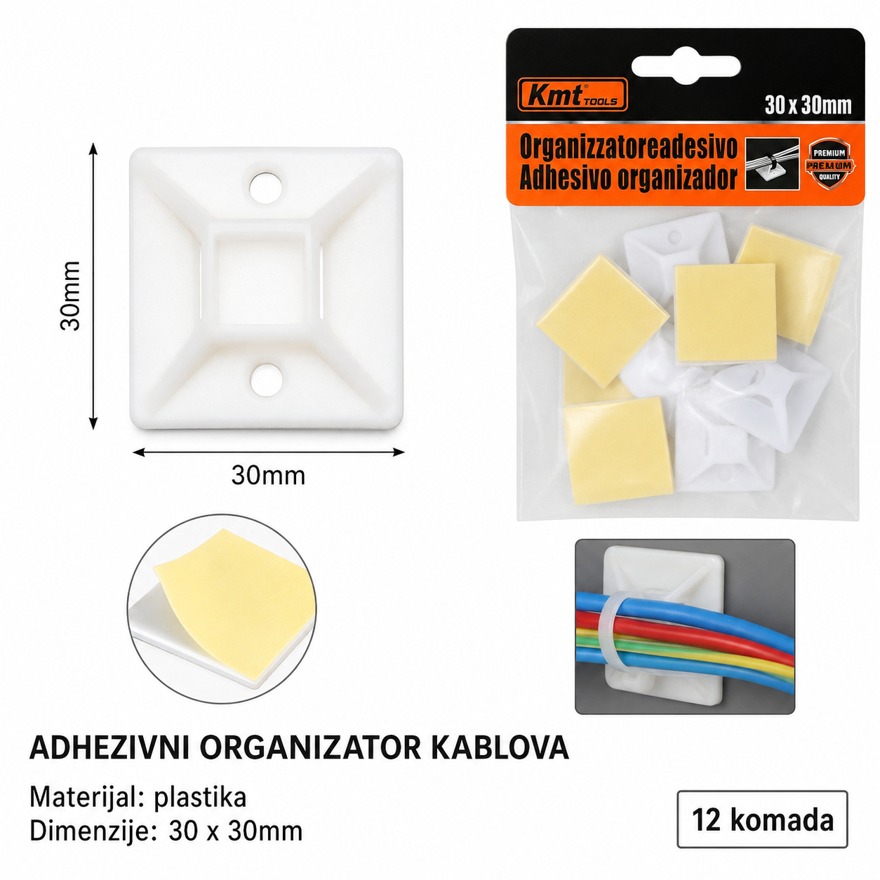 KMT Zidna nalepnica za upravljanje kablovima 2382141