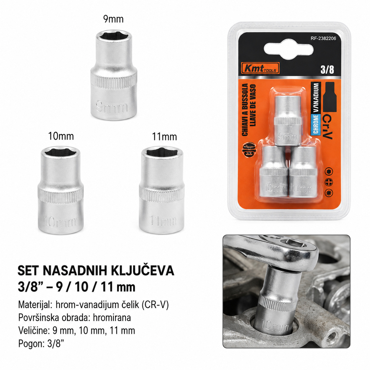 KMT Kratka čaura 3/8 2382206