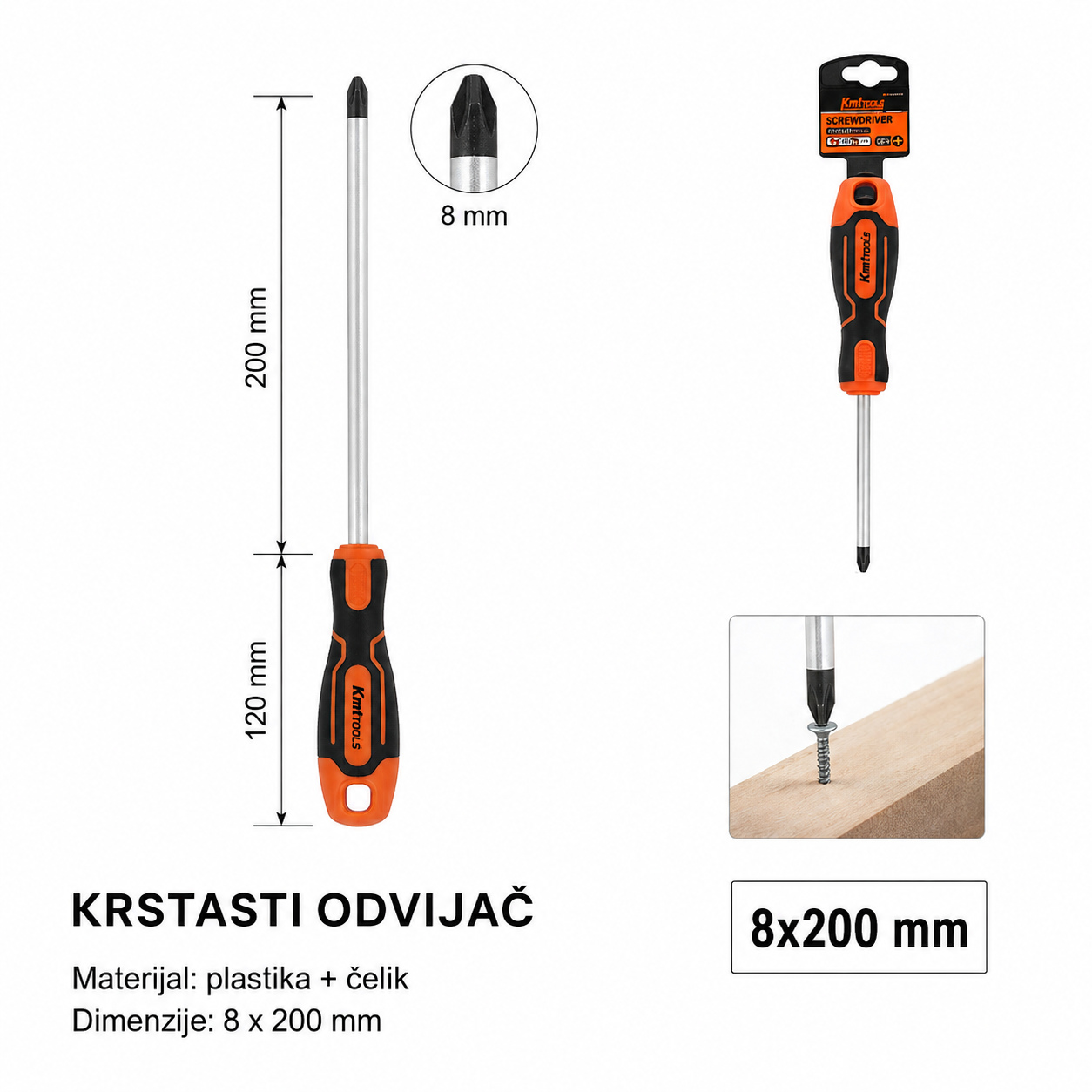 KMT Dvobojni šrafciger sa teksturom kože 2385584