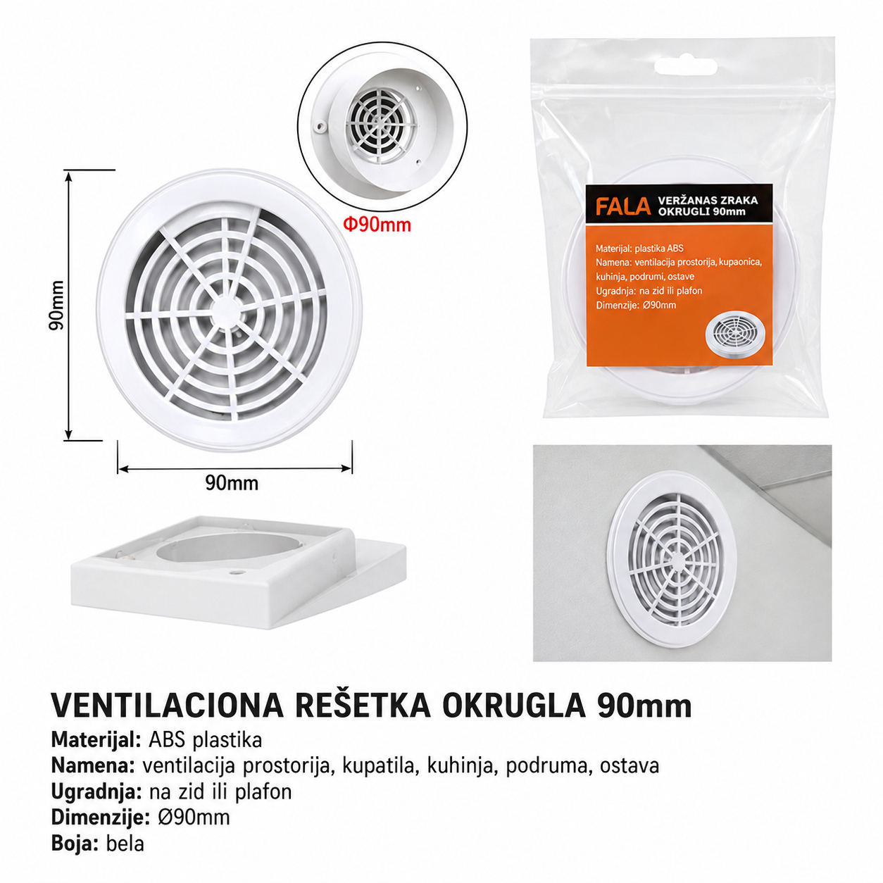 KMT Plastična okrugla ventilaciona rešetka 2385635