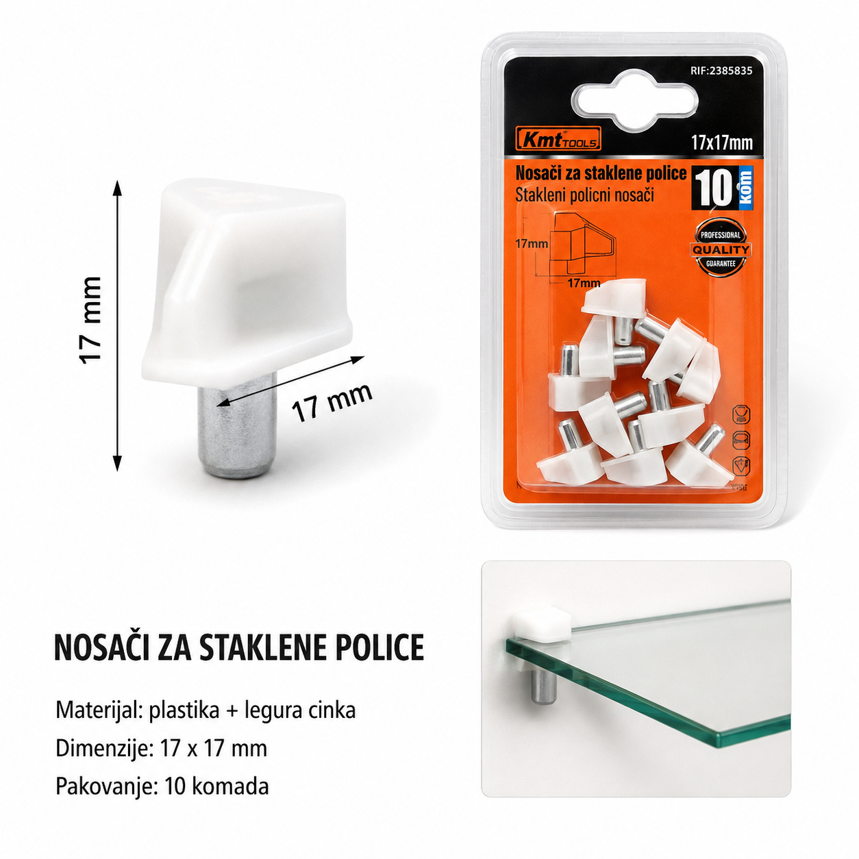 KMT Beli nosač za staklo 2385835