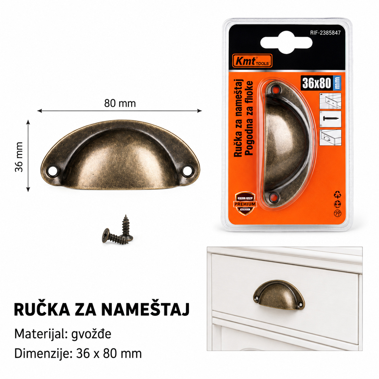 KMT Drška od bronzane školjke 2385847