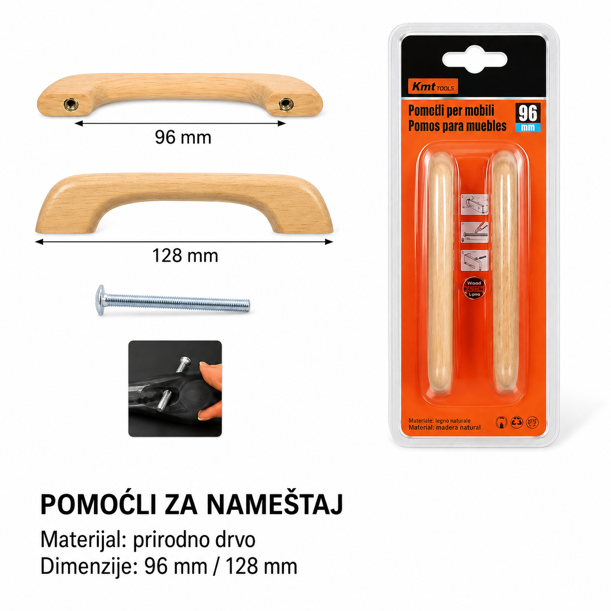 KMT Drvena ravna drška 2385862