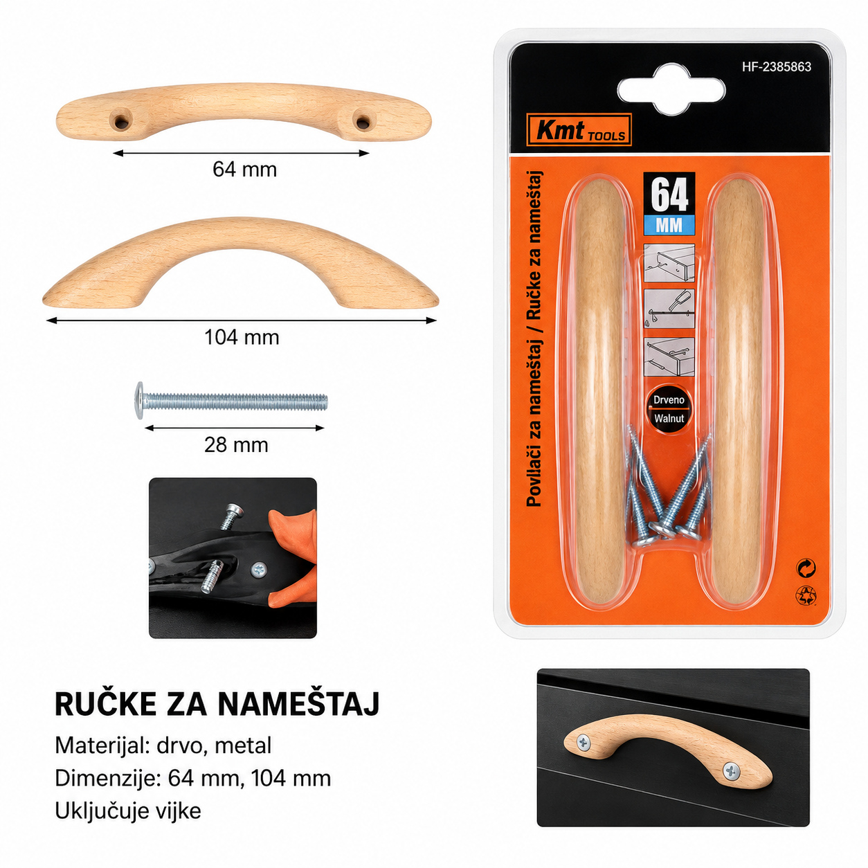KMT drvena ručka za most 2385863