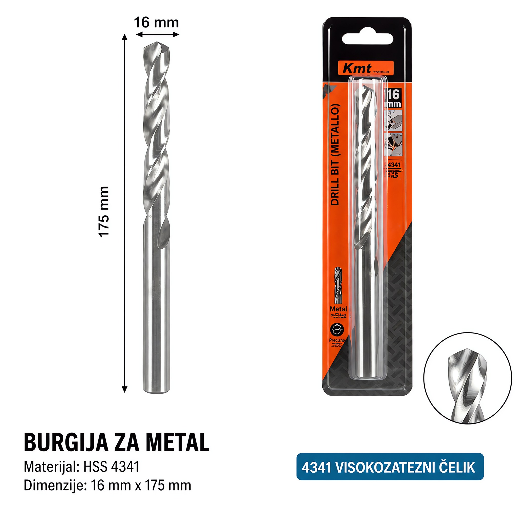 KMT 4341 burgija za metal sa ojačanom ivicom 2385922