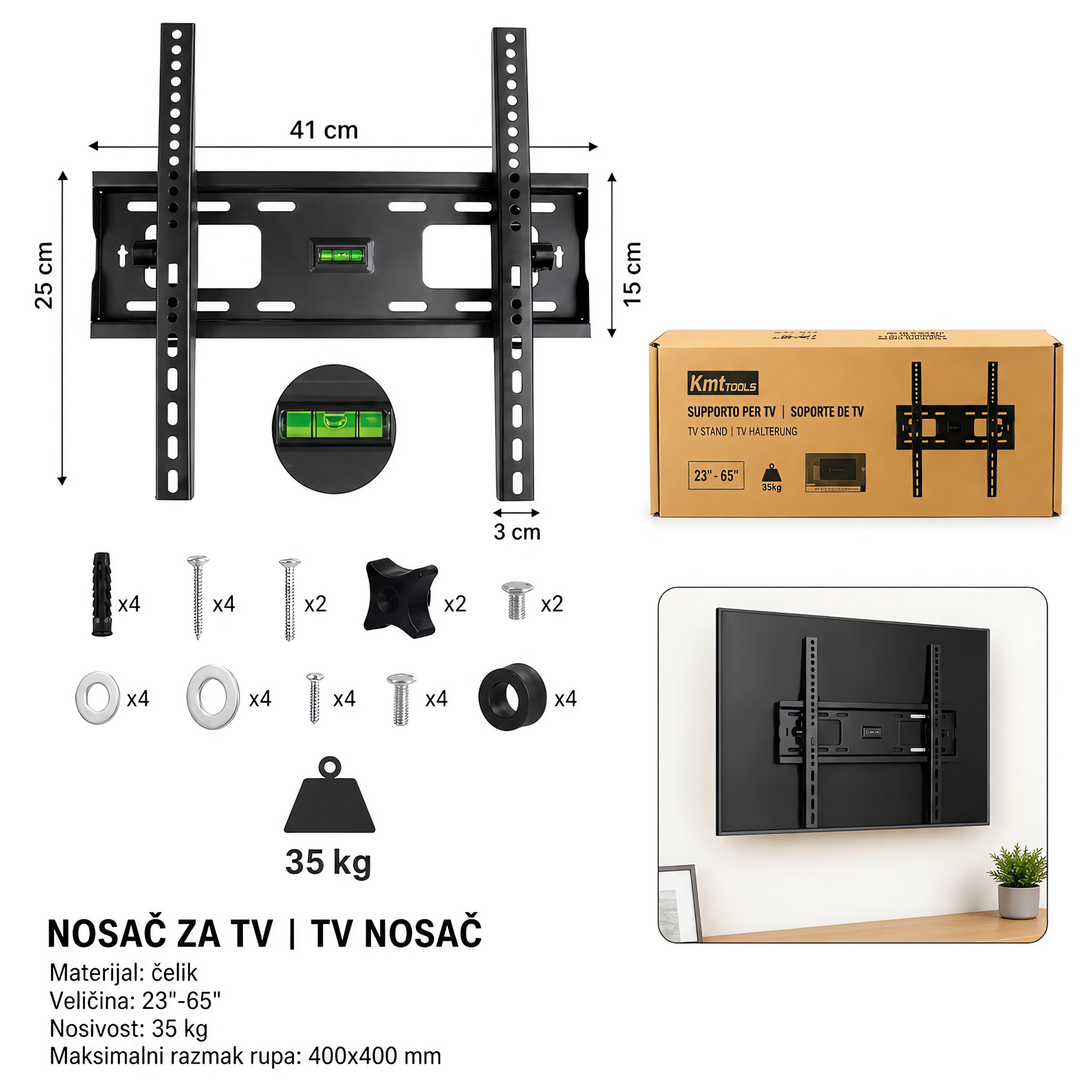 KMT TV nosač, pomični 23-65 inča 2389225