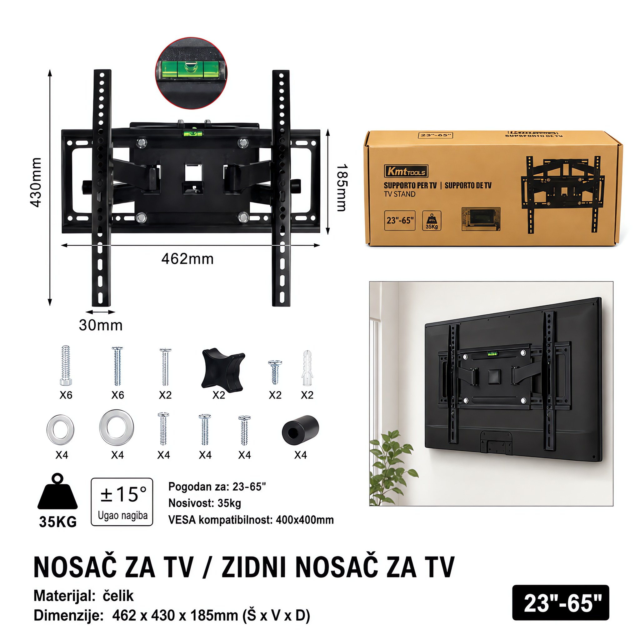 KMT TV nosač dupli zidni 23–65 inča 2389230-A