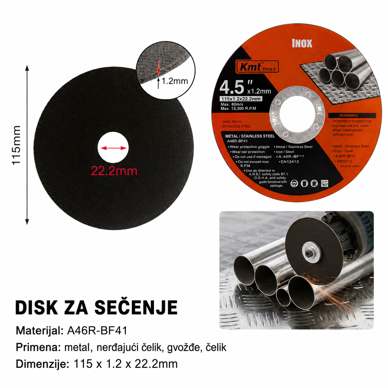 KMT Točak za sečenje nerđajućeg čelika 2389284