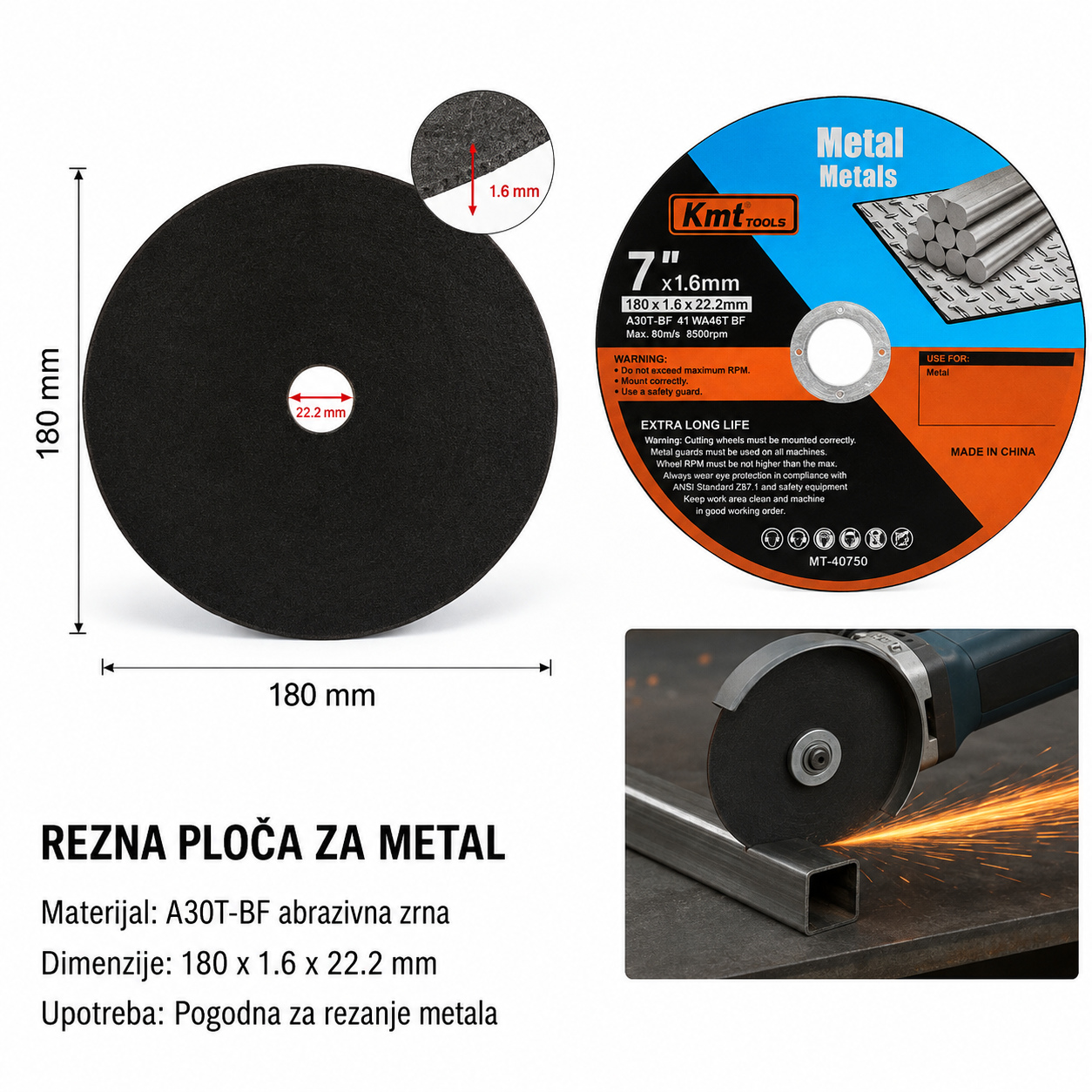 KMT Brusna ploča za sečenje običnog metala 2389291