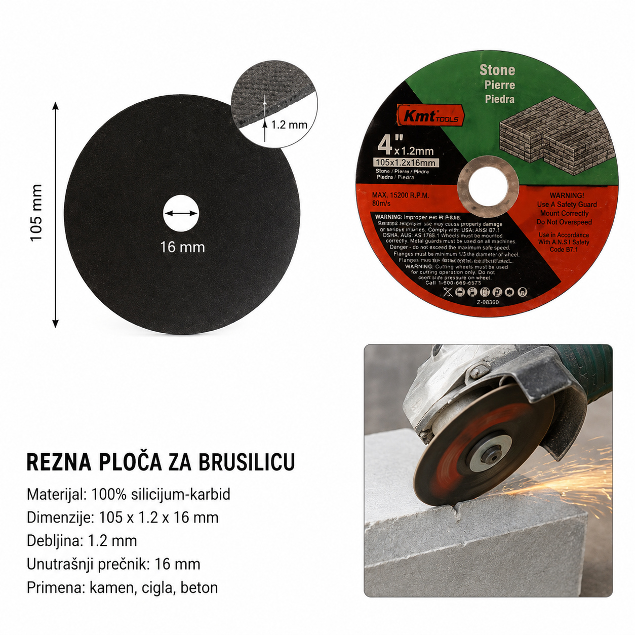 KMT Brusni disk za kamen 2389292