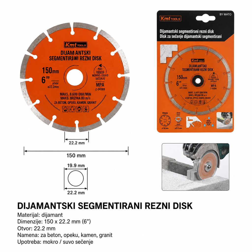 KMT Dijamantski rezni disk za suvo sečenje 2389309
