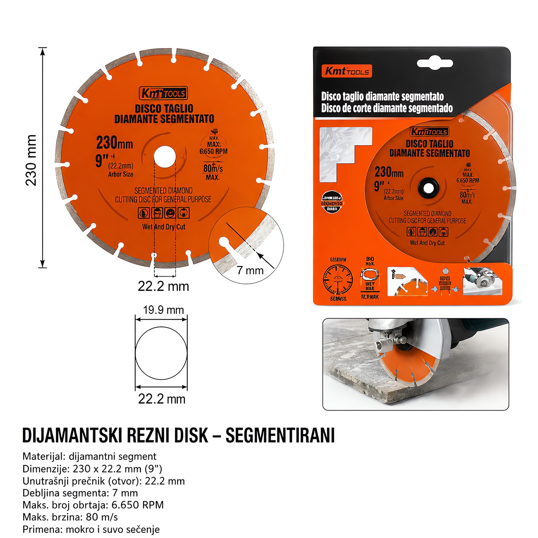 KMT Dijamantski rezni disk za suvo sečenje 2389310
