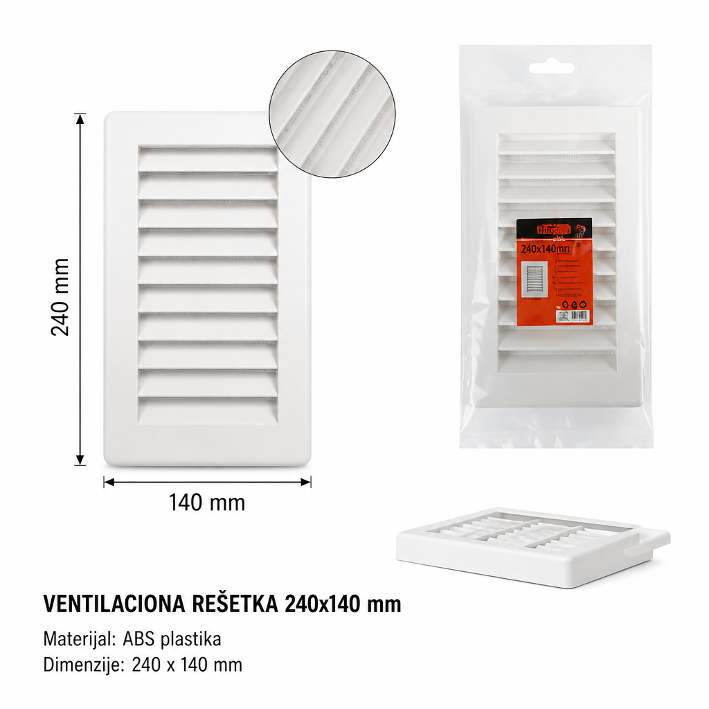 KMT Plastična pravougaona ventilaciona ploča 2389314