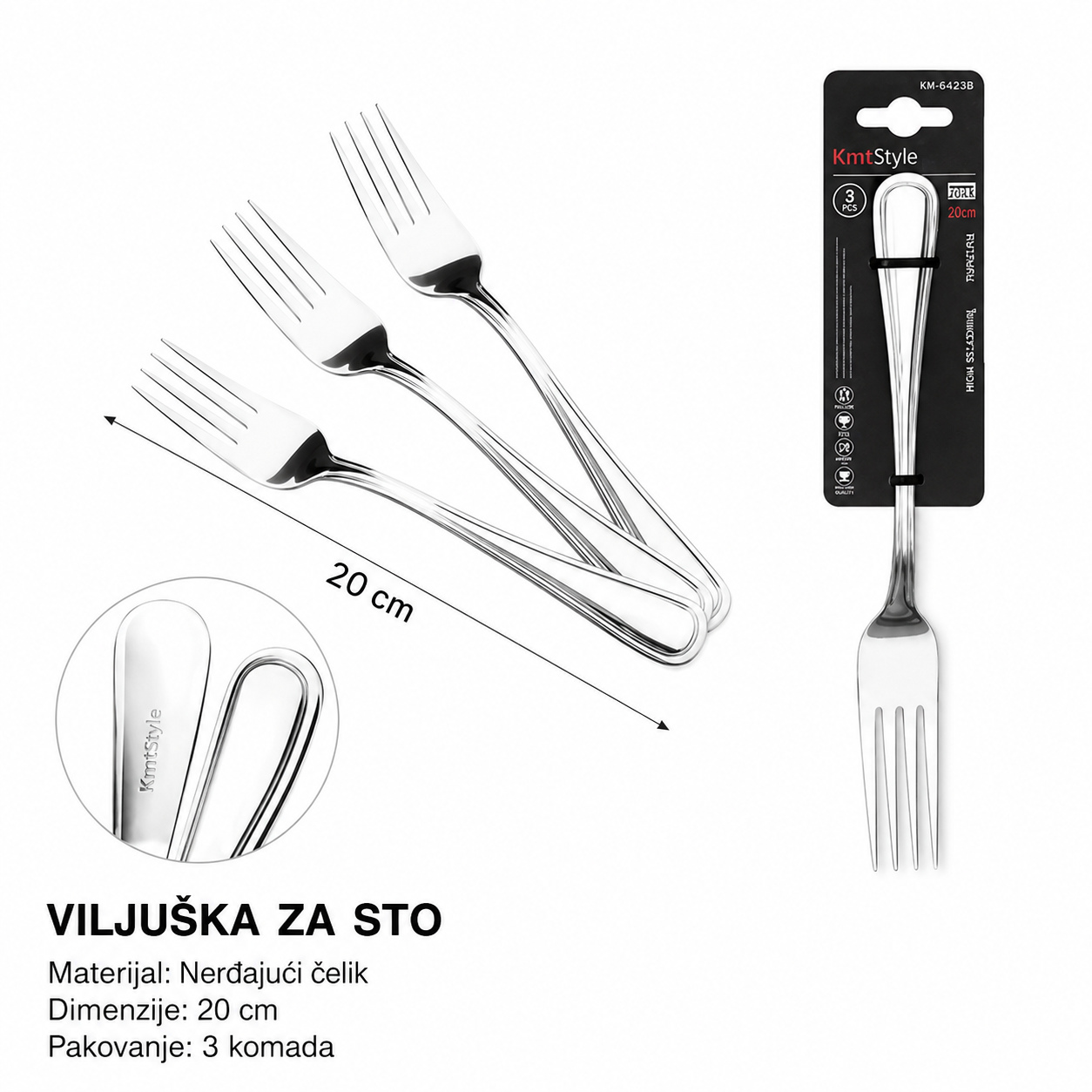 KMT Stolna viljuška sa dvostrukom ručkom 2402935
