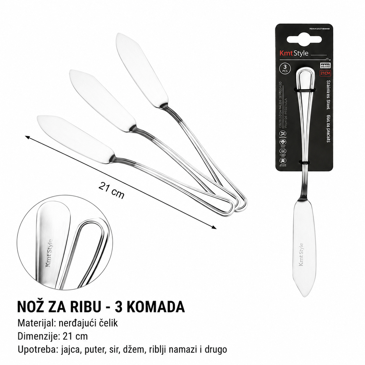 KMT Nož za ribu sa dvostrukom ručkom 2402938