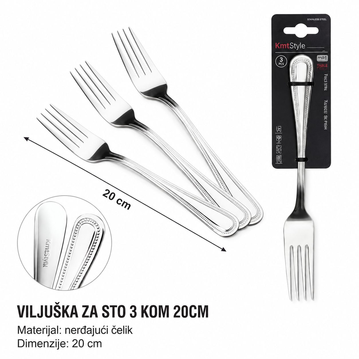 KMT Stolna viljuška sa ručkom za perle 2402951
