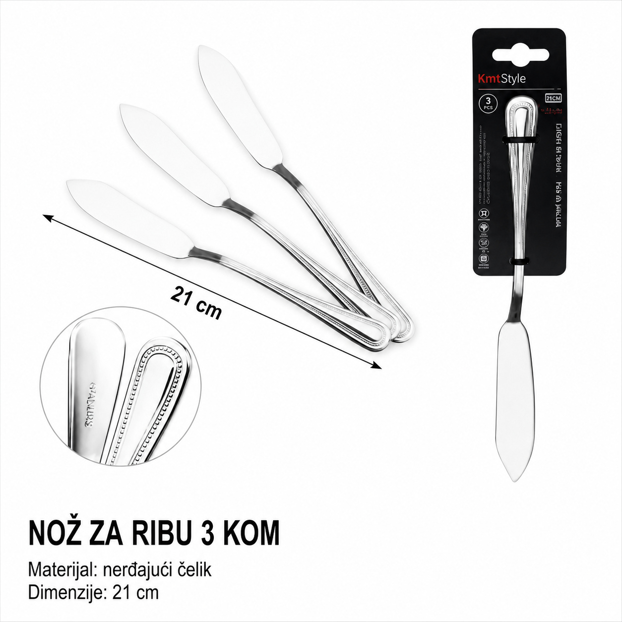 KMT Nož za ribu sa ručkom za perle 2402954