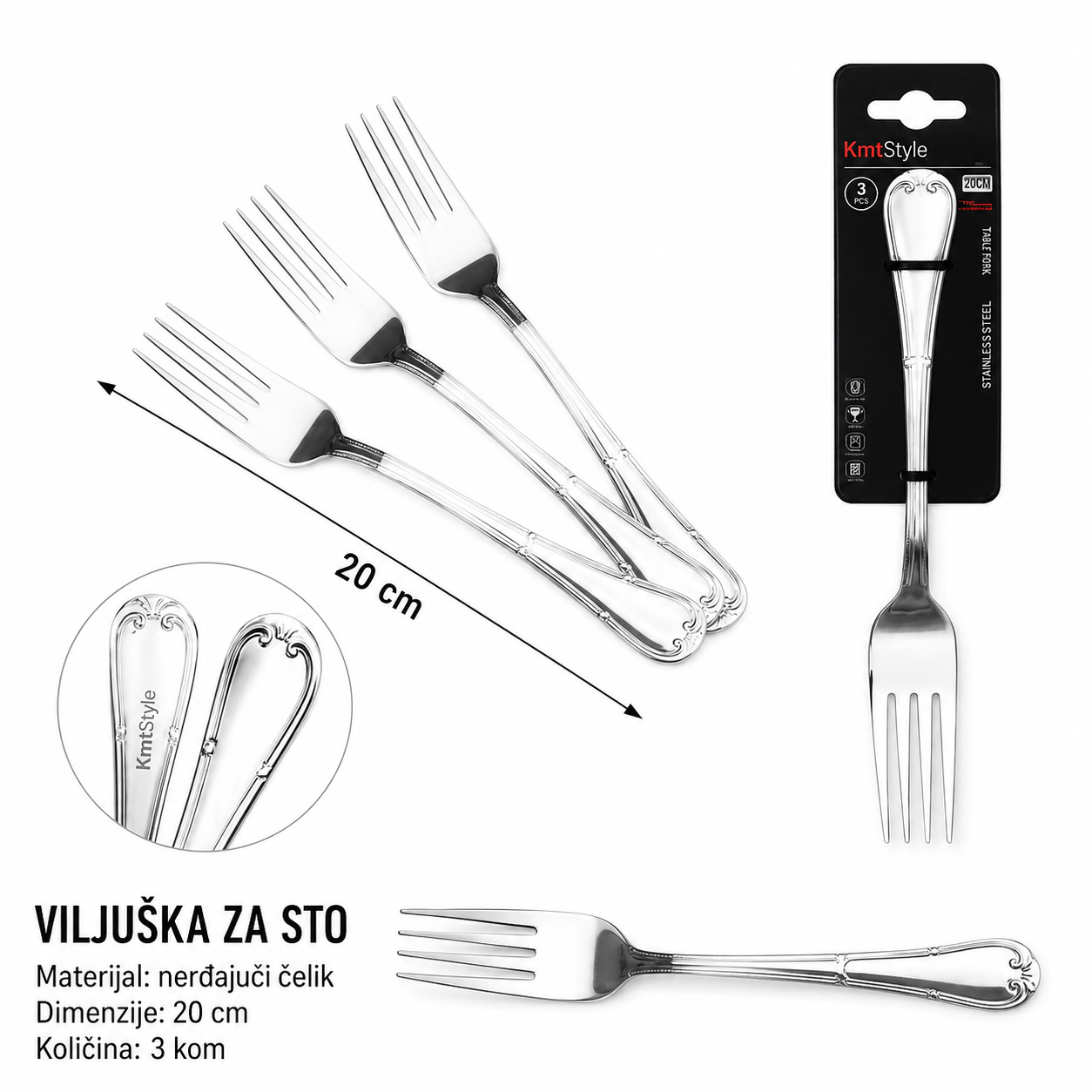 KMT Viljuška sa cvetnom ručkom 2402967