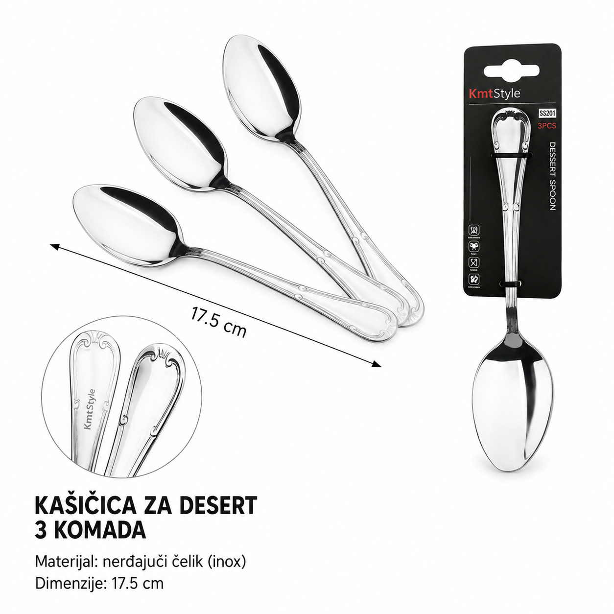 KMT Kašika za desert sa cvetnom drškom 2402971
