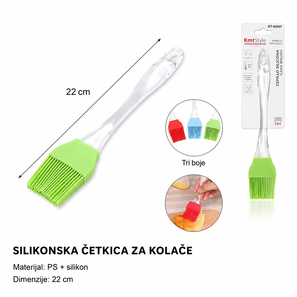KMT Silikonska četka sa prozirnom drškom 2402997