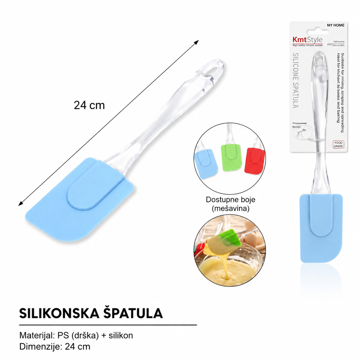 KMT Silikonski strugač sa prozirnom drškom 2402999