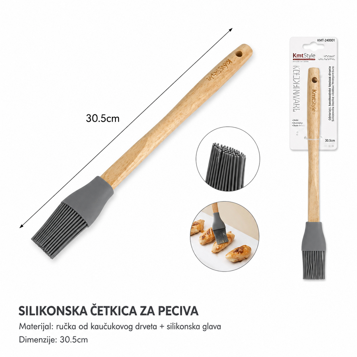 KMT Silikonska četkica sa drvenom drškom 2403001