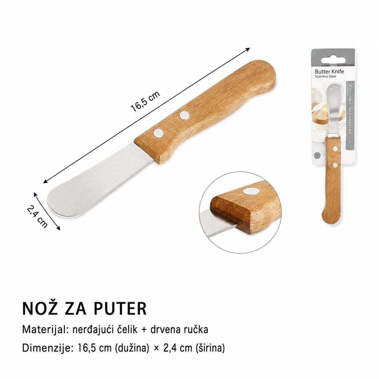 KMT Nož za puter sa drvenom drškom 2406058