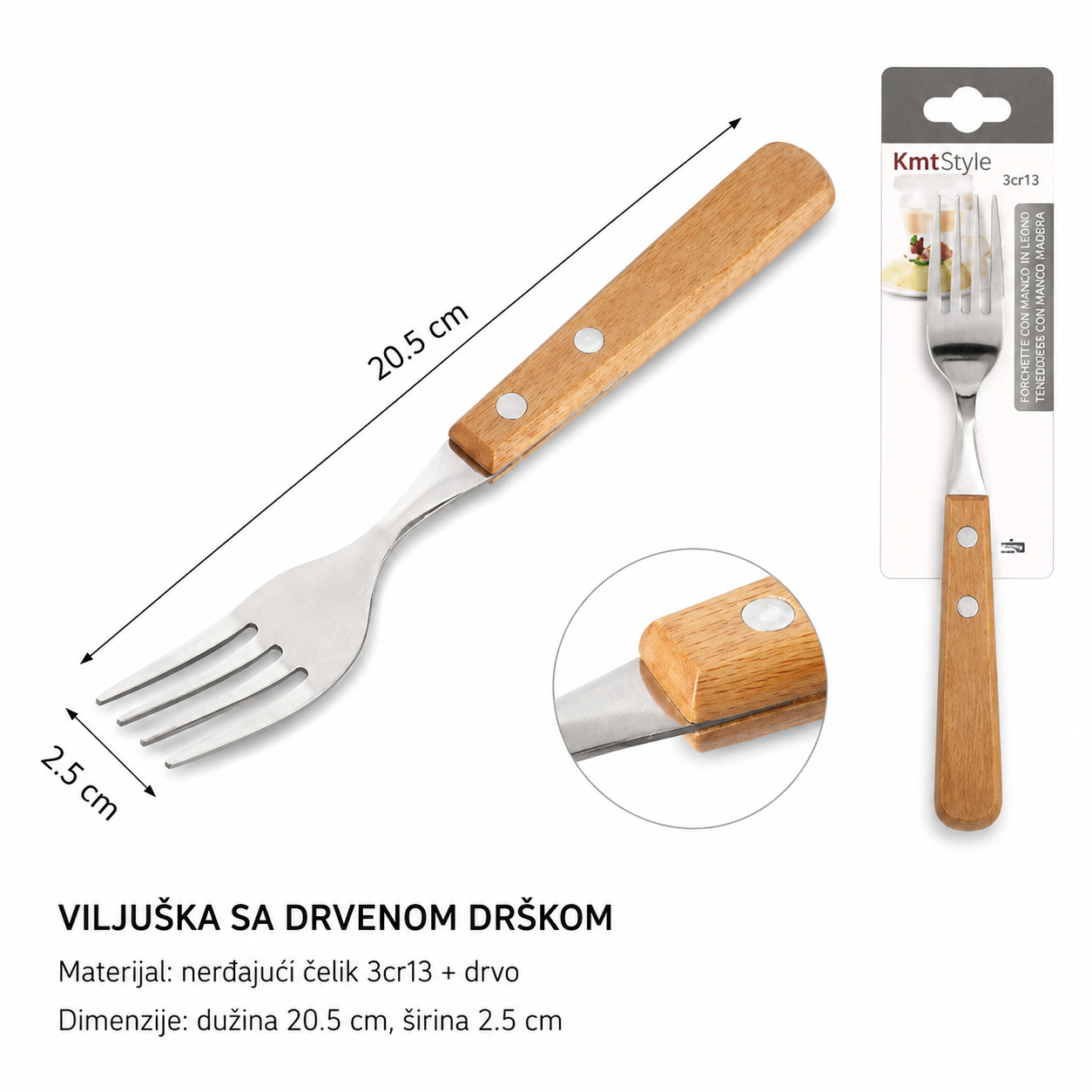 KMT viljuška sa drvenom ručkom 2406061
