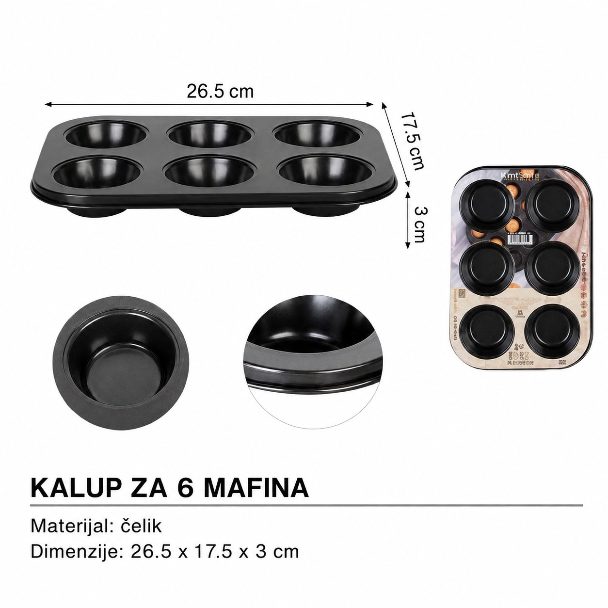 KMT Kalup za tortu sa ravnim ivicama sa šest rupa 2406131